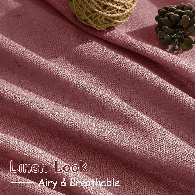 Canyon Rose Linen Curtains 132 Inch Length - Image 4