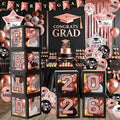 Rose Gold Graduation Decorations 2026, Congrats Grad Decorations by QIYANPAX