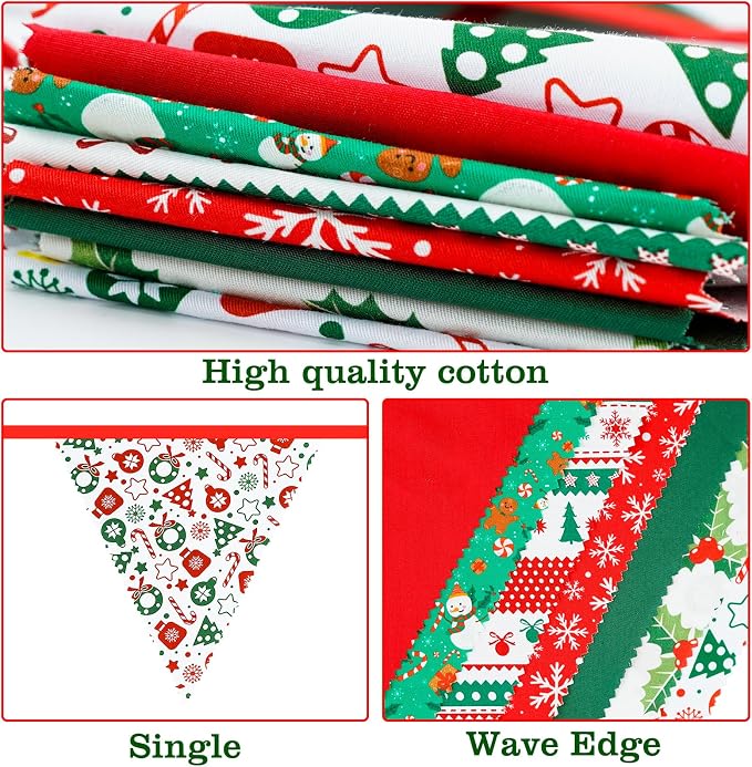 G2PLUS Christmas Triangle Bunting Banner, 39Ft Cotton Pennant Banner, Home and - Image 3
