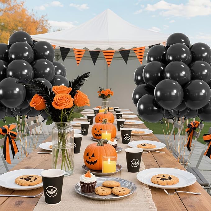50pcs Black Balloons, Helium 12inch Black Party Balloons - Image 3