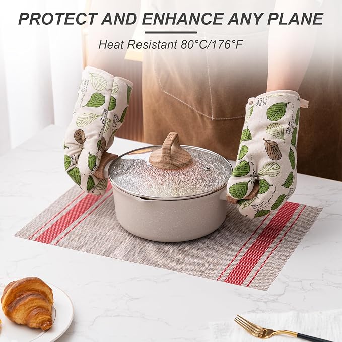 Placemats Set of 6 Washable Indoor | Outdoor Vinyl Place Mats - Image 3