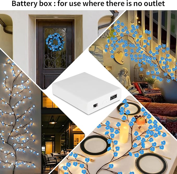 4FT 48LED Blue Cherry Blossom Tree Branch Lights - Image 7