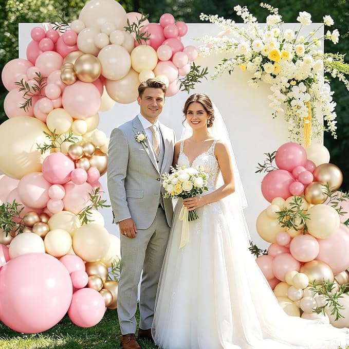 Pink and Yellow Balloon Arch Kit - Image 5