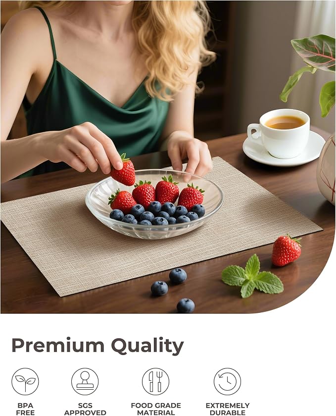 Leetaltree Beige Placemats Set of 8 - Image 6