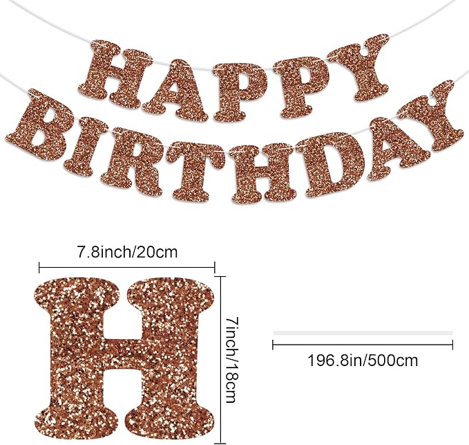 Brown Happy Birthday Banner Birthday Party Decorations Happy Birthday Banner - Image 6