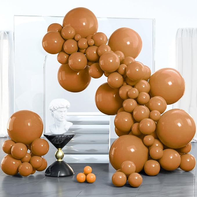 PartyWoo Boho Neutral Light Brown Balloons 100pcs Coffee Color | 18 12 10 5 by PartyWoo