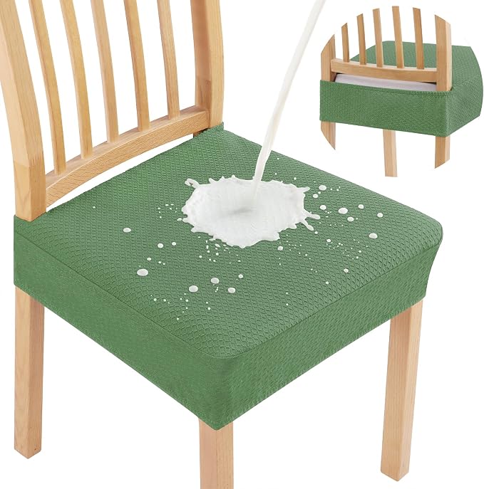 Smiry Waterproof Seat Covers for Dining Room Chairs, No Rear Covers | Stretch by Smiry