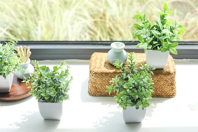 Der Rose 4 Pack Mini Fake Plants, Artificial Plants - Image 6