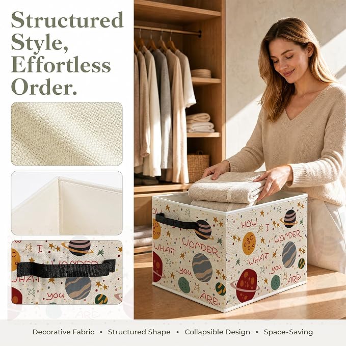 Space Nursery Foldable Storage Bins Box - Image 2