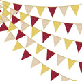 Maroon Gold Party Pennant Banner Flag Burgundy Champagne Gold Triangle Hanging by pinkblume