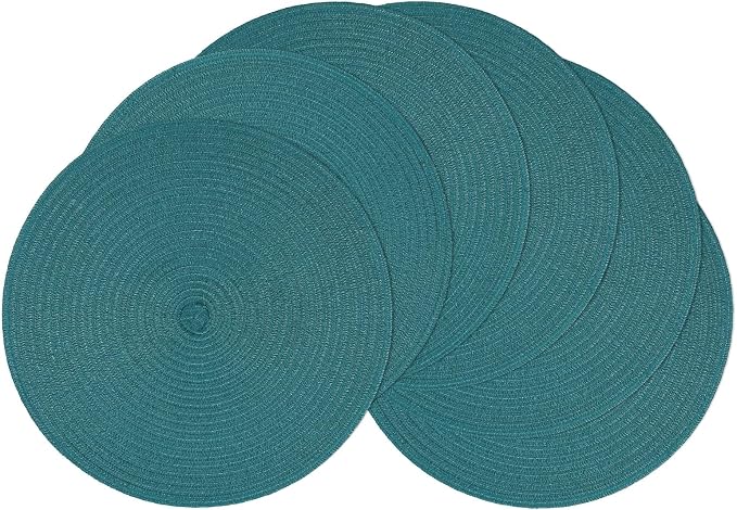 SHACOS Round Placemats Set of 6 Washable 15 inch Round Table Mats Cotton by SHACOS