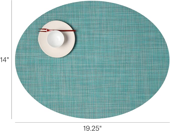 Chilewich Mini Basketweave Placemats, Woven Oval Placemats Set of 4 | Reusable - Image 2