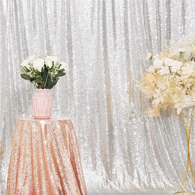 Eternal Beauty Silver 3mm Sequin Backdrop 7x7 Ft - Image 7