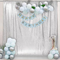 PartyDelight Silver Sequin Backdrop 6x7ft Sparkly Photo Curtain | 4 Inch Rod by PartyDelight