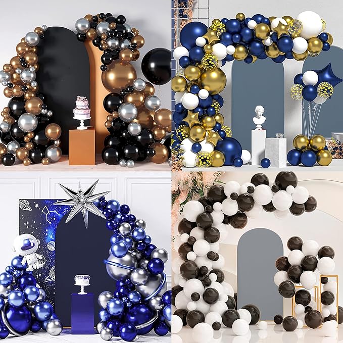 6.6FT Wedding Arch Covers Arch Backdrop Cover Arch Stand Covers Set Arch Cover Spandex Fabric Stretchy Backdrop for Wedding Birthday Party Decoration Baby Shower (Black, Cover Only)