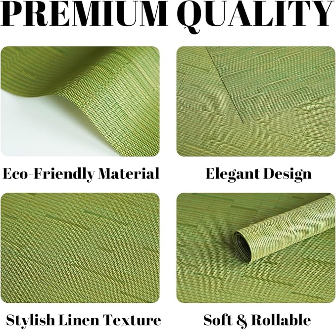 Placemats Set of 12 Vinyl/Plastic Woven Place Mats - Image 2
