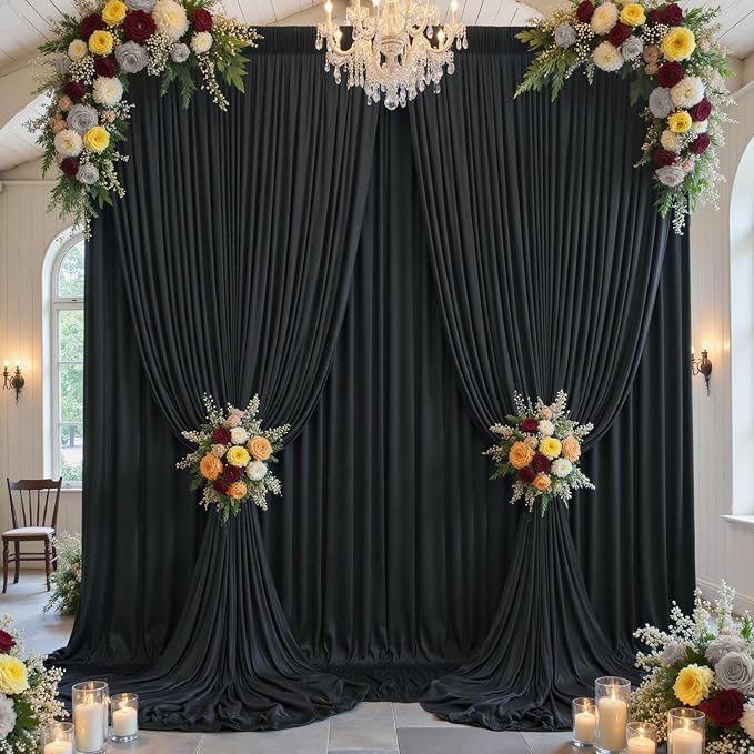 60×14ft Wrinkle Free Black Backdrop Curtain - Image 8