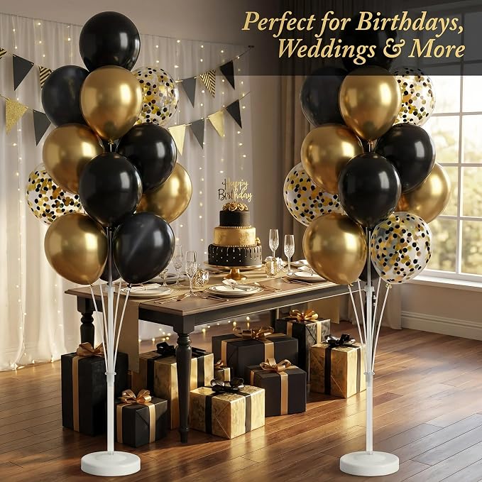 Balloon Column Stand Kit, 2 Sets of Assorted Rainbow Balloon Tower Pillar - Image 6