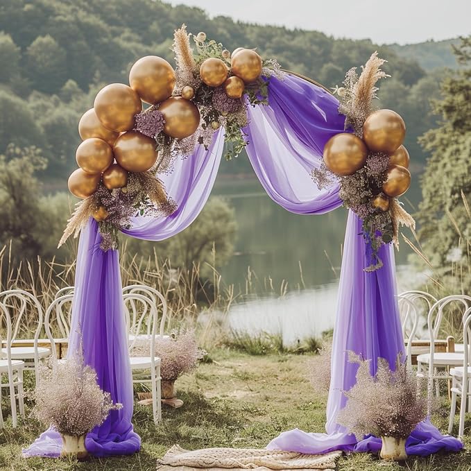 Wedding Arch Draping Fabric Backdrop 2 Panels, Lavender Purple | 28.7"x20FT - Image 3