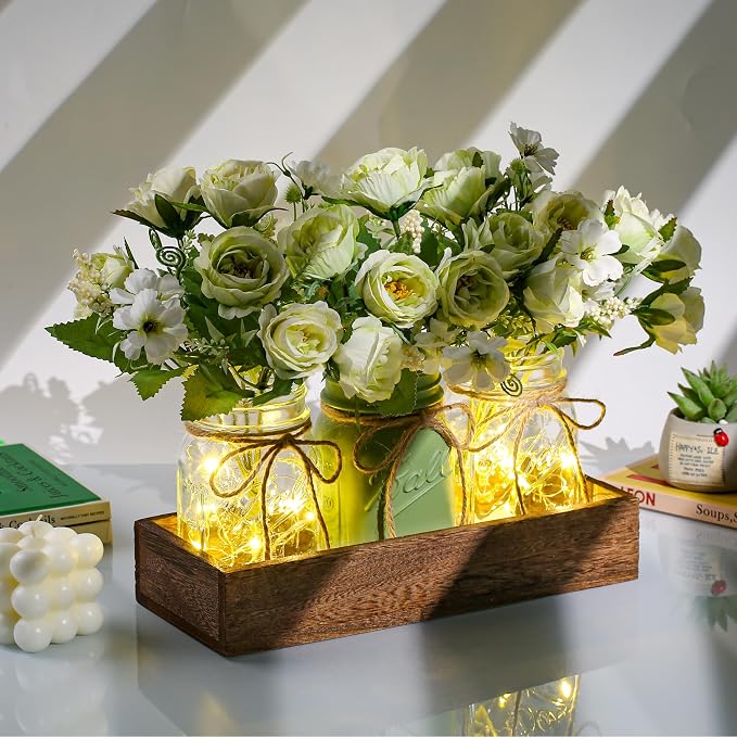 3 Pcs Mason Jar Centerpiece Table Decorations - Image 2