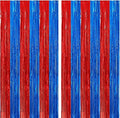 2Pack Red Blue Metallic Tinsel Foil Fringe Curtains, Tinsel Curtain Backdrop by GCBPartyDecorations