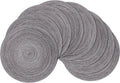 SHACOS Round Braided Placemats Set of 8 Round Table Mats by SHACOS