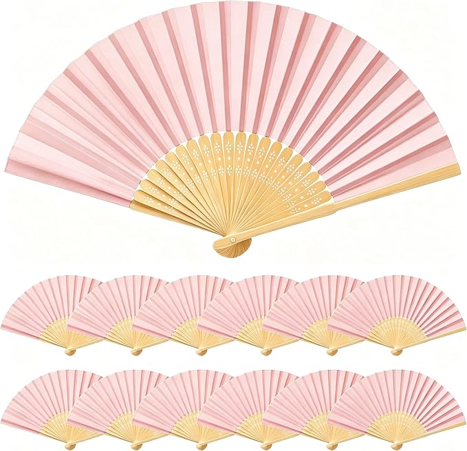 Paper Hand Fans, 8.3 Inch Foldable Handheld Fans - Image 2