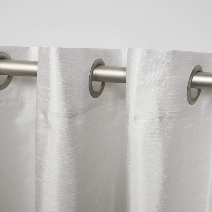 Exclusive Home Chateau Striped Faux Silk Grommet Top Curtain Panel Pair - Image 3