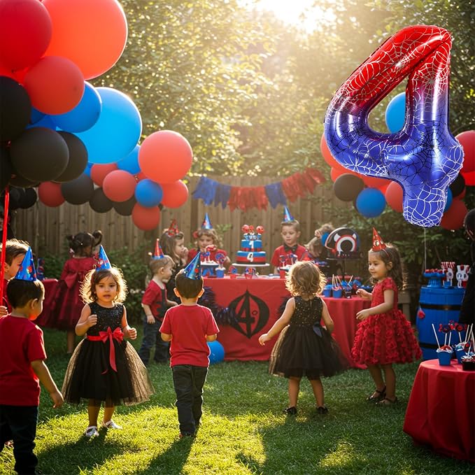 40 Inch Red Blue Number 4 Balloon - Image 5