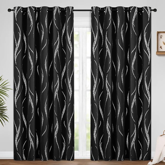 Yakamok Black Blackout Curtains - Image 2