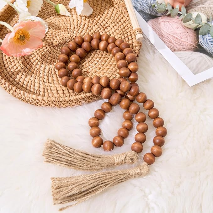 OMISHE 59in Wood Bead Garland - Image 2