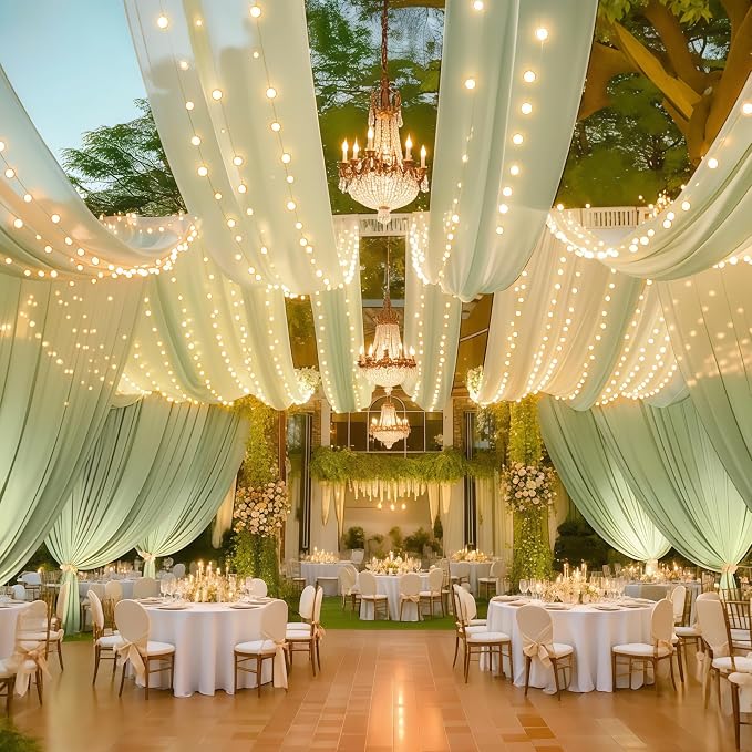 6 Panels Green Ceiling Curtains - Image 4