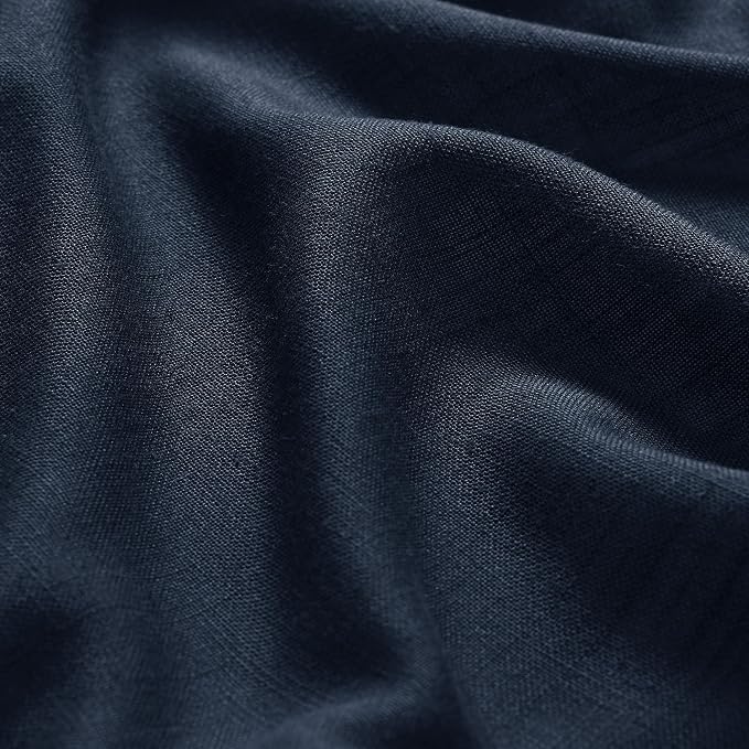 Linen Navy Blue Curtains 120 inch Extra Long - Image 7