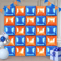 Orange and Blue Square Foil Balloons 25 Pcs Metallic Orange and Blue Balloons by Unknown