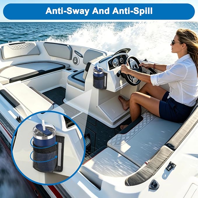 Linkstyle 3PCS Boat Storage Mesh Bag, Self Adhesive Marine Caddy Organizer - Image 4