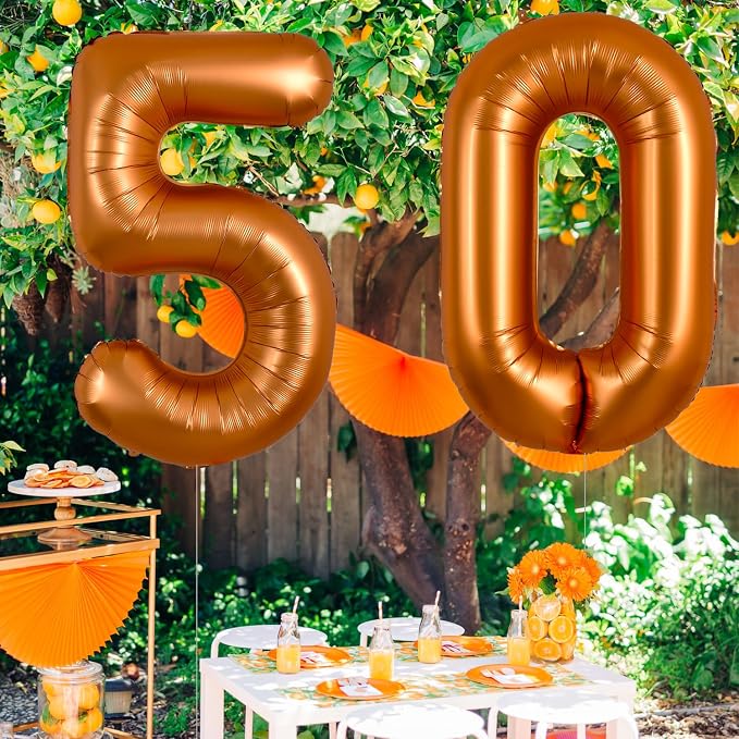 TONIFUL 40 Inch Orange Large Numbers Balloon 0-9 Birthday Party Decorations - Image 4