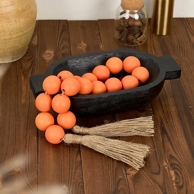 OMISHE Extra Large Wood Bead Garland Orange - Image 7