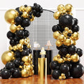 YMSZ Black and Gold Balloons Arch Kit, Graduation Balloons Decorations | 136pcs by YMSZ