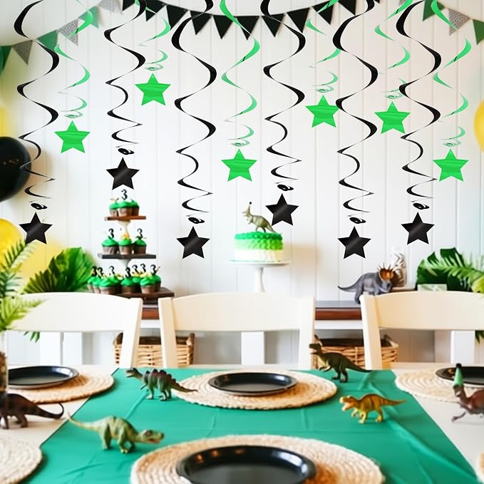 BEISHIDA Green Black Silver Stars Hanging Swirls Graduation Hanging Ornament - Image 3