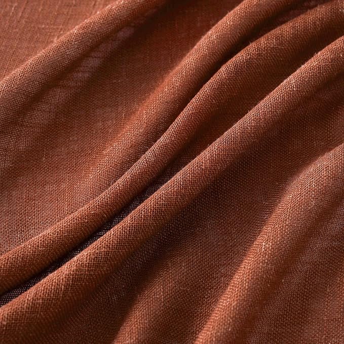 MIULEE Burnt Orange Fall Kitchen Curtains 36 Inch Length 2 Panels Farmhouse | - Image 5