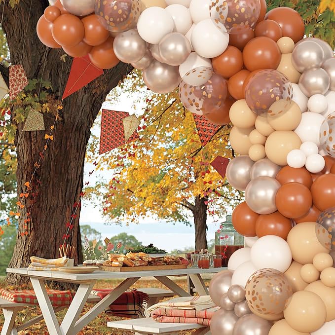 Ouddy Party 129Pcs Burnt Orange Balloons Different Sizes 18 12 10 5 Inch | 6Pcs - Image 6