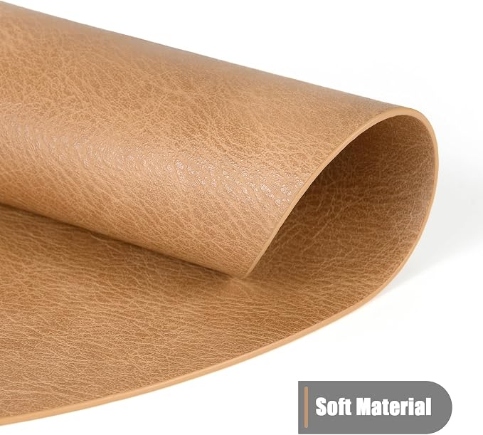 UnivoColors Placemats Round Faux Leather Placemats Set of 4-Waterproof-Wipe - Image 2