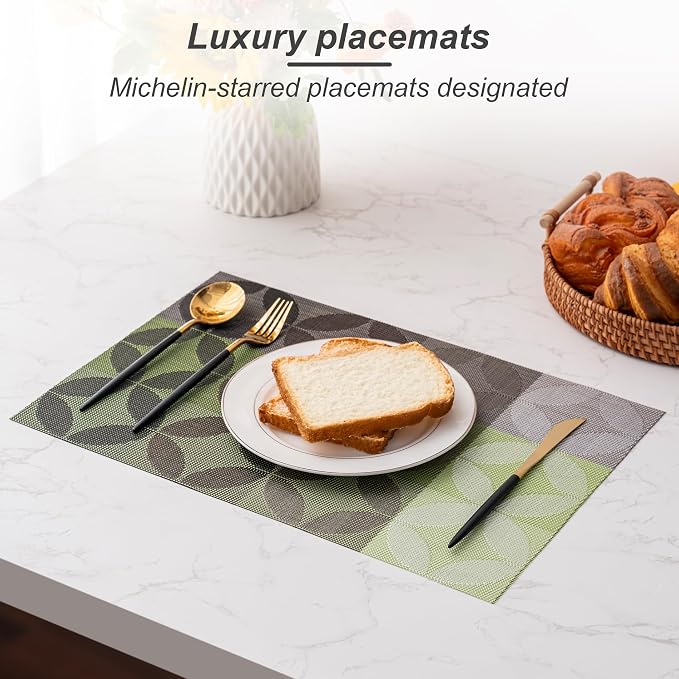 Placemats Set of 4 Washable Indoor | Outdoor Vinyl Place Mats - Image 4
