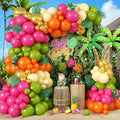 Tropical Hawaiian Balloons Arch Garland Kit, Olive Green Hot Pink Orange Yellow by Togvu