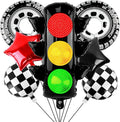 Race Car Party Balloon Set 7pcs Traffic Light, Checkered Balloons, Tire Wheel by Lukinuo