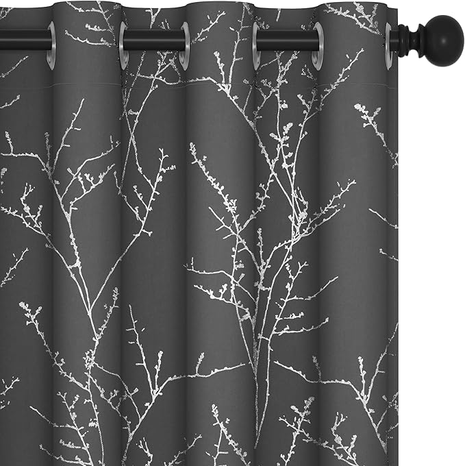 Deconovo Blackout Curtains, Dark Grey Thermal Insulated Grommet Drapes by Unknown