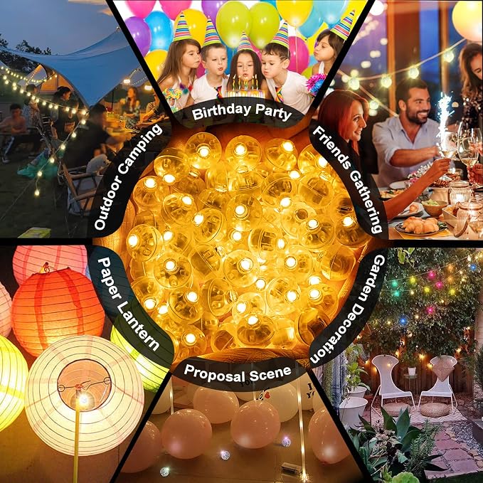 50pcs LED Yellow Balloon Light Mini Tiny LED Light, Small Round Led Ball Lamp - Image 6