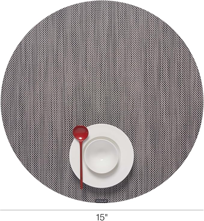 Chilewich Mini Basketweave Placemats, Round Woven Placemats Set of 4 | Reusable - Image 2