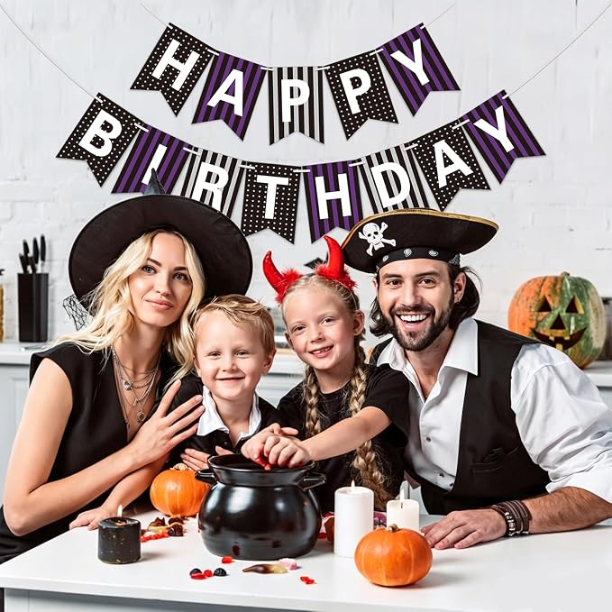 Happy Birthday Banner for Halloween Decorations Indoor - Image 5