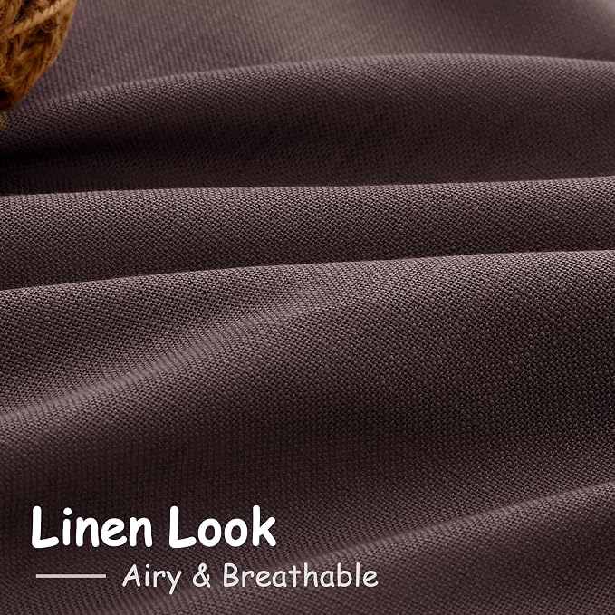 Coffee Brown Linen Curtains 80 Inch Length - Image 4